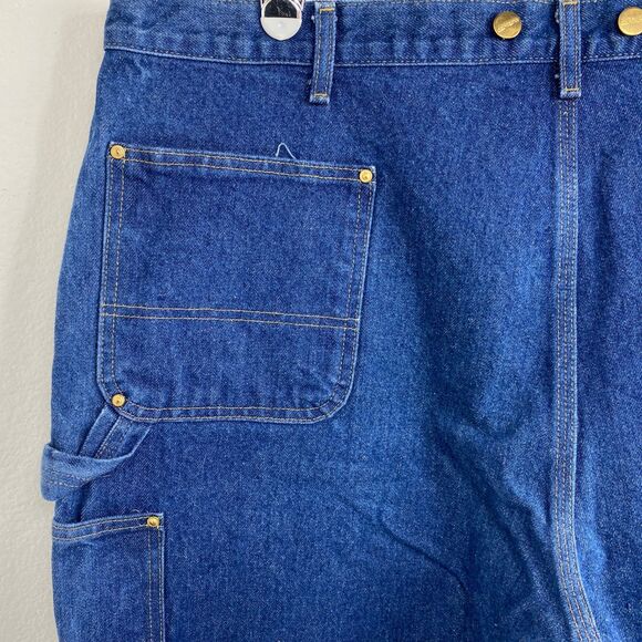 Carhartt Carpenter Dugaree Jeans 44X30 Suspender Buttons Double Knee Cotton - Picture 11 of 15
